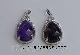 NGP6609 22*30mm faceted teardrop amethyst gemstone pendants