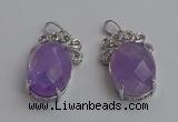 NGP6630 18*25mm faceted oval light amethyst gemstone pendants