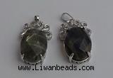 NGP6640 18*25mm faceted oval labradorite gemstone pendants