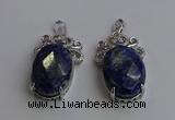 NGP6643 18*25mm faceted oval lapis lazuli gemstone pendants