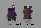 NGP6653 22*38mm Animal or V-shaped agate gemstone pendants