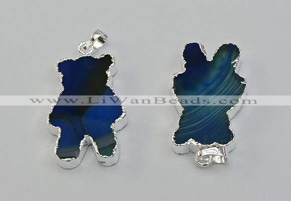 NGP6655 22*38mm Animal or V-shaped agate gemstone pendants