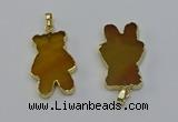 NGP6660 22*38mm Animal or V-shaped agate gemstone pendants