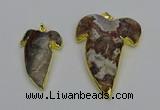 NGP6691 25*30mm - 30*40mm tooth agate gemstone pendants wholesale