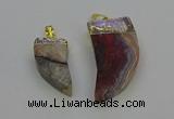 NGP6705 15*30mm - 20*40mm horn agate gemstone pendants