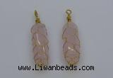 NGP6731 13*40mm sticks rose quartz gemstone pendants wholesale