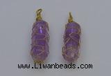 NGP6733 13*40mm sticks amethyst gemstone pendants wholesale