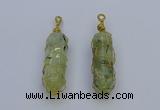 NGP6741 13*40mm sticks green rutilated quartz gemstone pendants