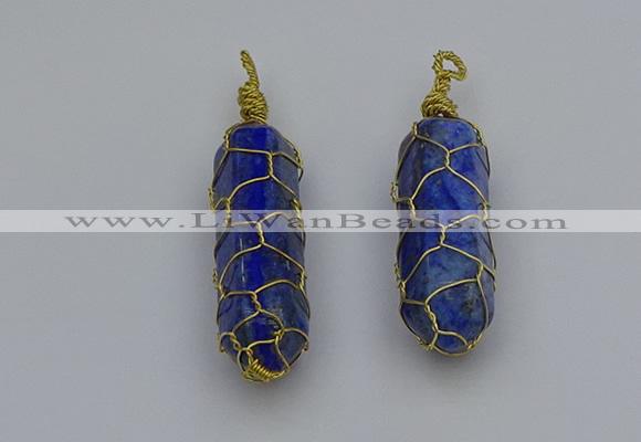 NGP6750 13*40mm sticks lapis lazuli gemstone pendants wholesale