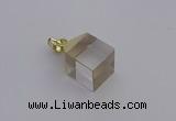 NGP6760 15*22mm cube white crystal gemstone pendants wholesale