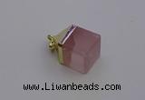 NGP6761 15*22mm cube rose quartz gemstone pendants wholesale