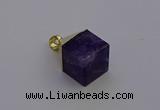 NGP6766 15*22mm cube amethyst gemstone pendants wholesale