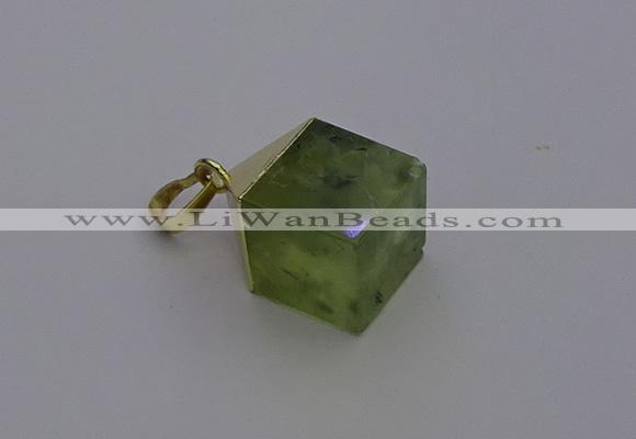 NGP6770 15*22mm cube green qutilated quartz pendants wholesale