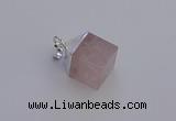 NGP6781 15*22mm cube rose quartz gemstone pendants wholesale