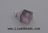 NGP6785 15*22mm cube light amethyst gemstone pendants wholesale