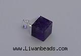 NGP6786 15*22mm cube amethyst gemstone pendants wholesale