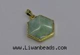 NGP6812 24*25mm hexagon amazonite gemstone pendants wholesale