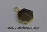 NGP6814 24*25mm hexagon moonstone gemstone pendants wholesale