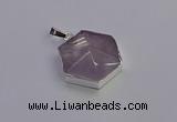 NGP6825 24*25mm hexagon light amethyst gemstone pendants wholesale