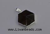 NGP6828 24*25mm hexagon smoky quartz pendants wholesale