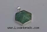 NGP6832 24*25mm hexagon amazonite gemstone pendants wholesale