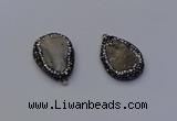 NGP6854 18*25mm - 20*25mm flat teardrop druzy agate pendants