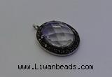 NGP6858 20*25mm oval white crystal pendants wholesle