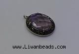 NGP6861 20*25mm oval light amethyst pendants wholesle