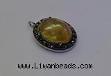 NGP6864 20*25mm oval citrine gemstone pendants wholesle