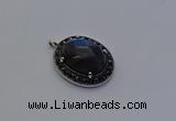 NGP6875 20*25mm oval labradorite gemstone pendants wholesle