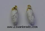 NGP6880 12*30mm - 15*30mm faceted bullet white howlite pendants