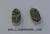 NGP6896 10*22mm - 12*25mm freeform plated druzy quartz pendants