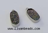 NGP6899 10*22mm - 12*25mm freeform plated druzy quartz pendants