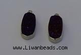 NGP6901 10*22mm - 12*25mm freeform plated druzy quartz pendants