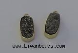 NGP6907 10*22mm - 12*25mm freeform plated druzy quartz pendants