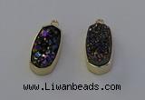 NGP6910 10*22mm - 12*25mm freeform plated druzy quartz pendants