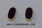 NGP6912 10*22mm - 12*25mm freeform plated druzy quartz pendants