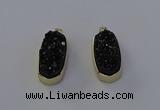 NGP6913 10*22mm - 12*25mm freeform plated druzy quartz pendants