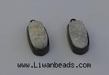 NGP6917 10*22mm - 12*25mm freeform plated druzy quartz pendants