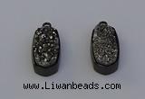 NGP6918 10*22mm - 12*25mm freeform plated druzy quartz pendants