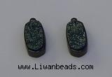 NGP6920 10*22mm - 12*25mm freeform plated druzy quartz pendants