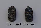 NGP6921 10*22mm - 12*25mm freeform plated druzy quartz pendants