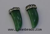 NGP6979 12*40mm - 15*45mm horn green aventurine pendants wholesale