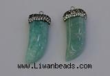 NGP6980 12*40mm - 15*45mm horn amazonite pendants wholesale