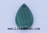 NGP700 15*25mm flat teardrop natural malachite gemstone pendant