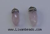 NGP7056 12*30mm - 15*35mm faceted bullet rose quartz pendants