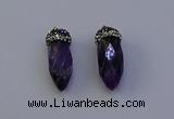 NGP7060 12*30mm - 15*35mm faceted bullet amethyst pendants