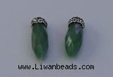 NGP7064 12*30mm - 15*35mm faceted bullet green aventurine pendants