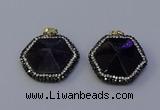 NGP7116 30*30mm hexagon amethyst gemstone pendants wholesale