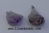 NGP7146 20*40mm - 30*45mm faceted nuggets amethyst pendants